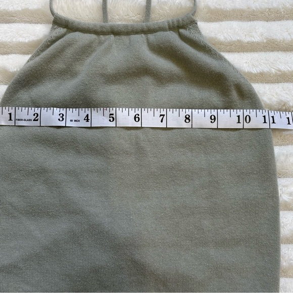 Brandy Melville Cotton Fitted Crop Camisole Light Green - Picture 5 of 6